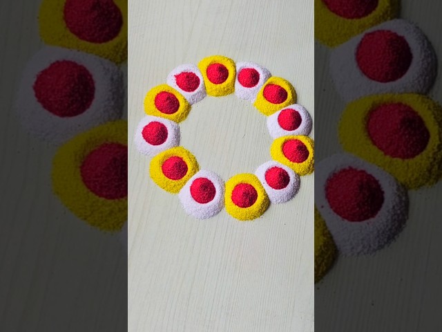 simple rangoli 😄|satisfying rangoli | ASMR #rangoli​​​ #rangolidesigns​​​ #indianart​​​ #shortsfeed​