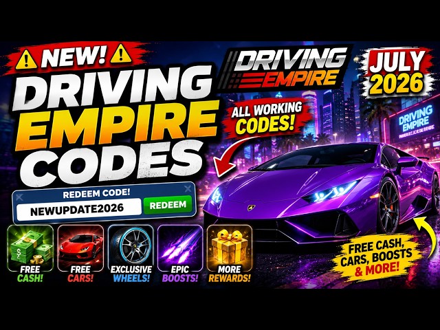 ⚠️NEW⚠️ Driving Empire Codes July 2026 - ALL WORKING Roblox Driving Empire Codes