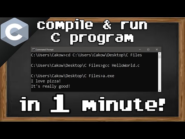 C compile and run a C program with cmd 🏗️ (optional video)