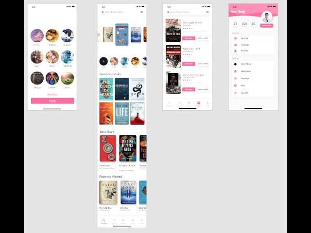 Bookstore UI with flutter intro screen || part 2