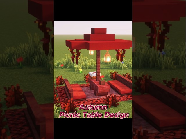 Red Picnic Table Design #minecraft #shorts