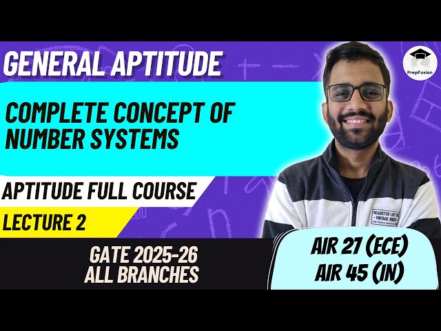 Number Systems || Aptitude || GATE || Himanshu Agarwal || PrepFusion