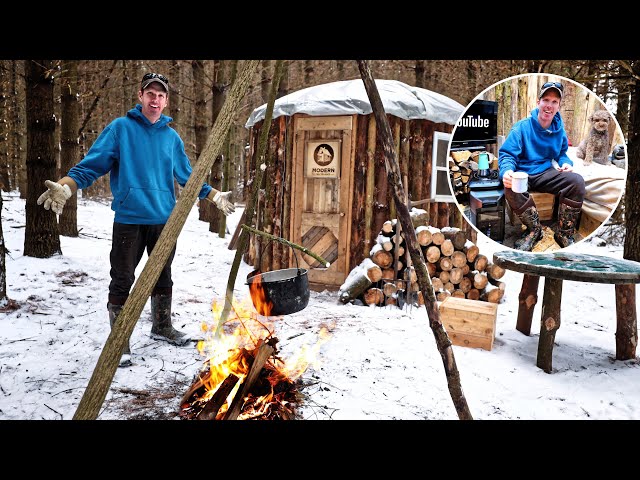 LUXURY Solo Overnight at the PIMPED OUT Off-Grid Tiny Log House! - Fireside: "The Truth About Don"