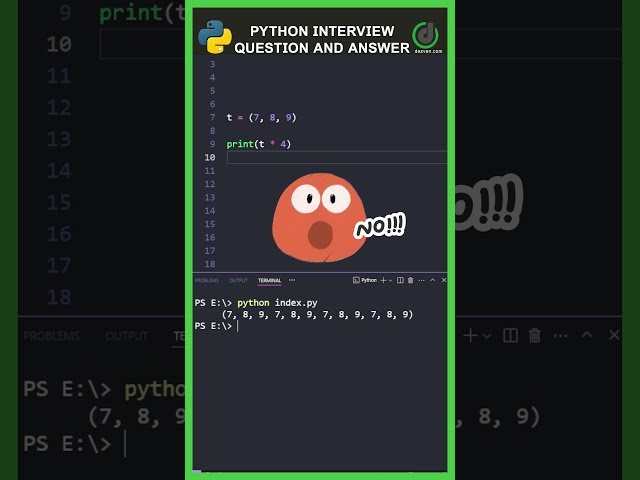 Python Interview Question #9 🐍 | Tuple Repetition Using * * python | Python interview topics #python