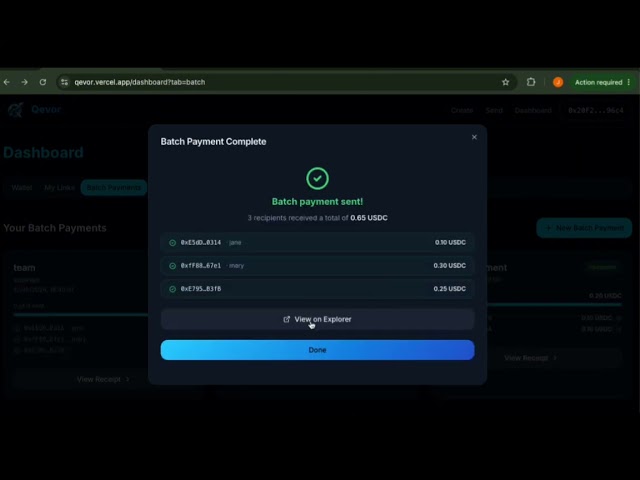 Qevor on Arc Testnet