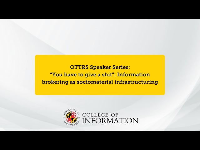 OTTRS Speaker Series: Connie Siebold - April 17, 2026 | UMD INFO College