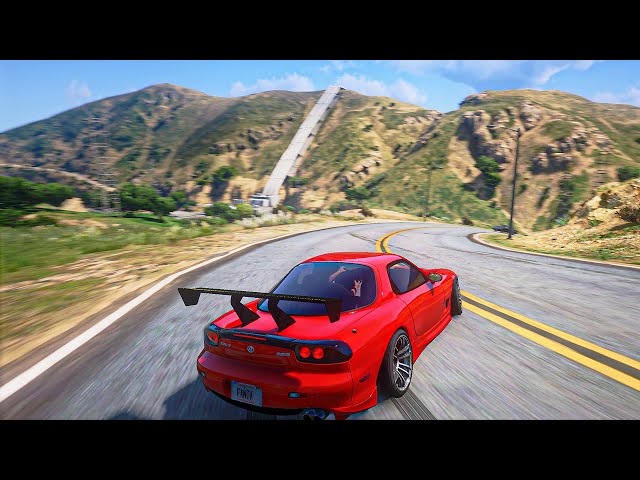 Getting SIDEWAYS in Mazda RX7 | Grand Theft Auto V (GTA 5 with 100+ Mods) 4K DRIFTING
