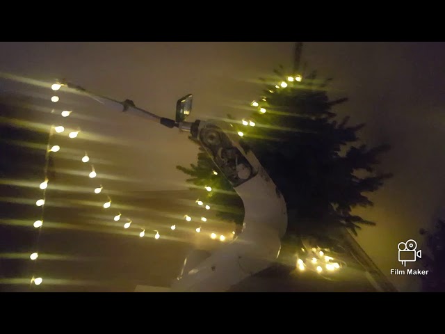 Robot play with christmas tree