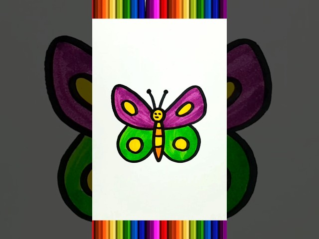 How to Draw a Butterfly | Butterfly Drawing 😍🌸💕 #trending #viral #drawing #shorts