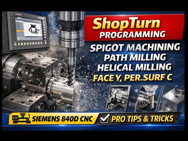 ShopTurn Programming for Spigot, Path Milling & Helical Milling | Siemens 840D CNC