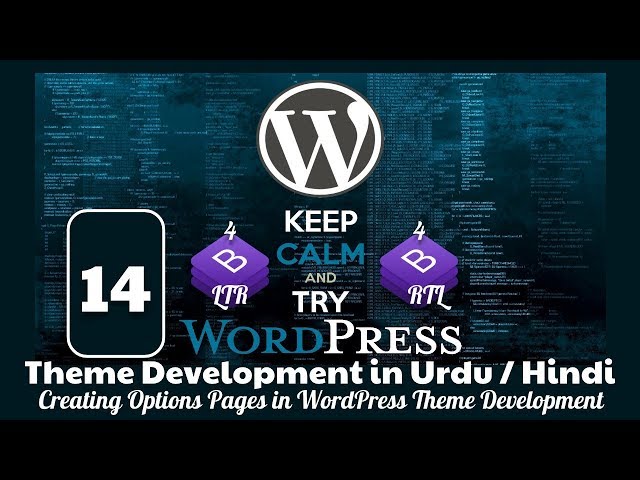 Part 14 WordPress Theme Development in Urdu 2019: Creating Options Pages in WordPress Admin Panel