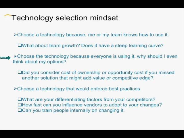Drivers for startups and SME technology selection