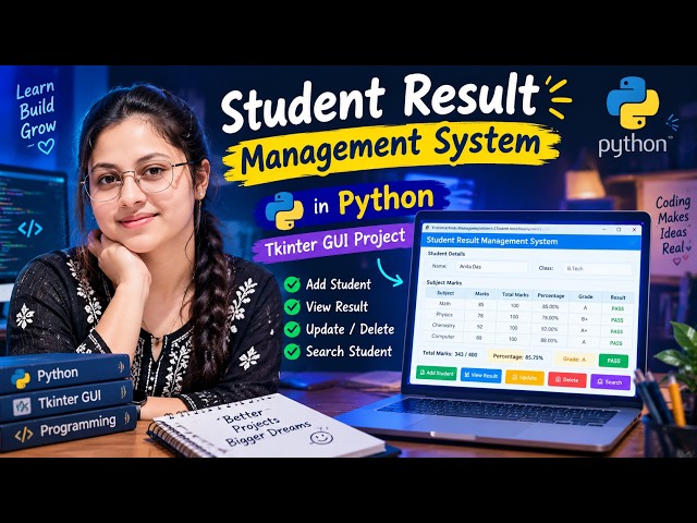 🔥How to Build Student Result Management System in Python | Tkinter GUI Project