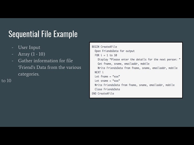 9.2.2 Sequential vs Random Access