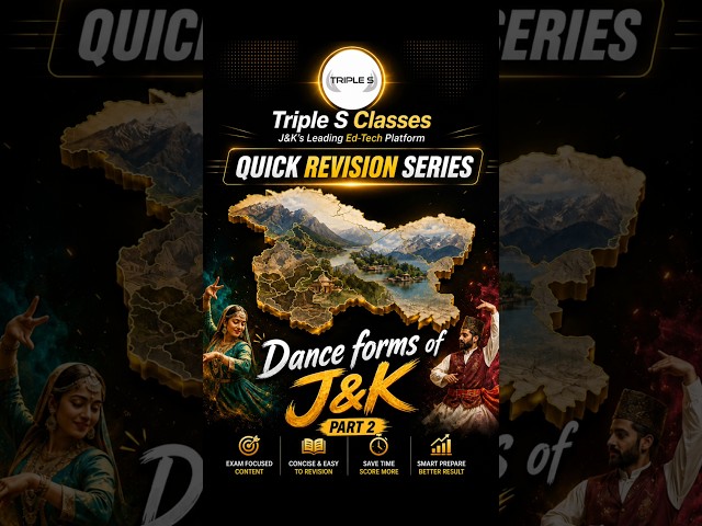 J&K Dance Forms - Part 2| Quick Revision Series  | JKSSB JKPSC 2026 @TripleSClasses