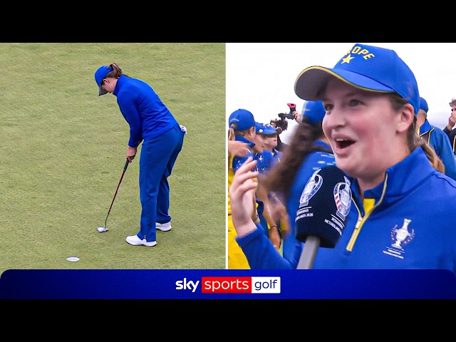 Lottie Woad doesn't realise her putt WINS Europe the Solheim Cup! 😅