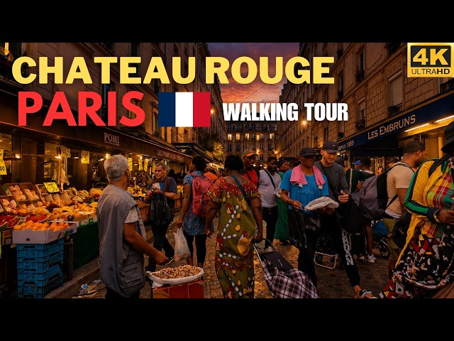 🇫🇷 Walking from Château Rouge to Montmartre At Night - Paris France