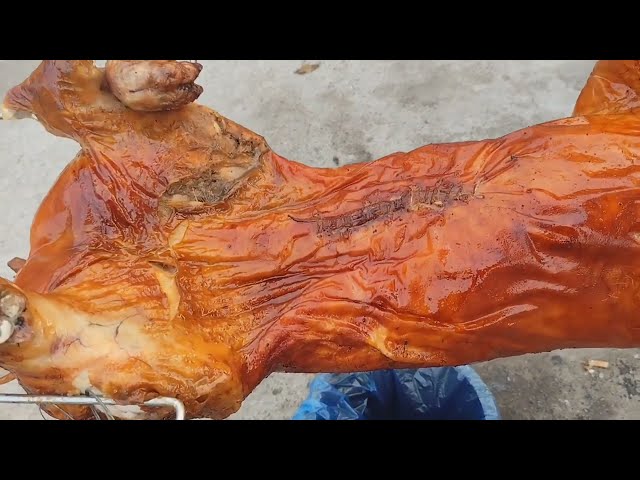 BBQ grilled whole animal, similar to dog meat. 