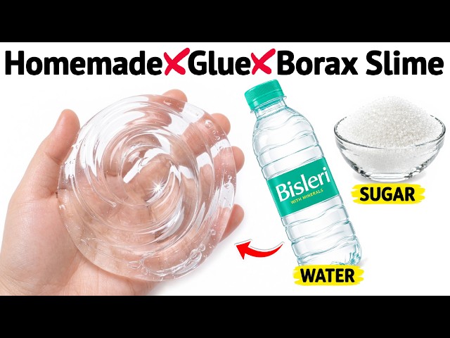 How to Make Water & Sugar Slime at Home 💧 | No Glue, No Borax | Satisfying Slime ASMR | ASMR Sounds