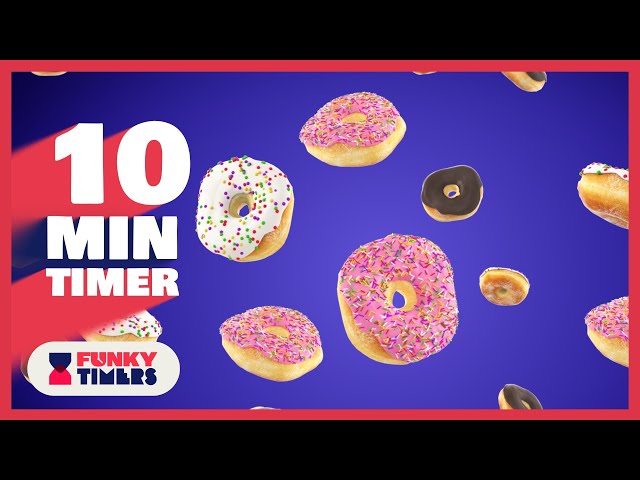 10 Minute Classroom Countdown Timer with Endless Falling Doughnuts 🍩
