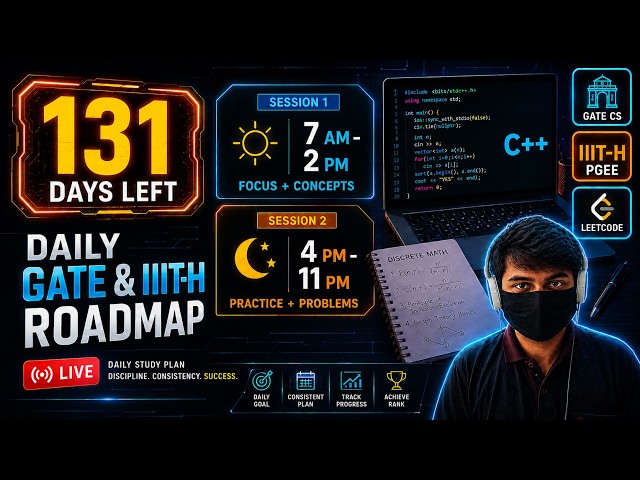 2:30 PM to 5 AM Live Grind Session 1 | 131 Days to Top 7 IITs & IIITH PGEE