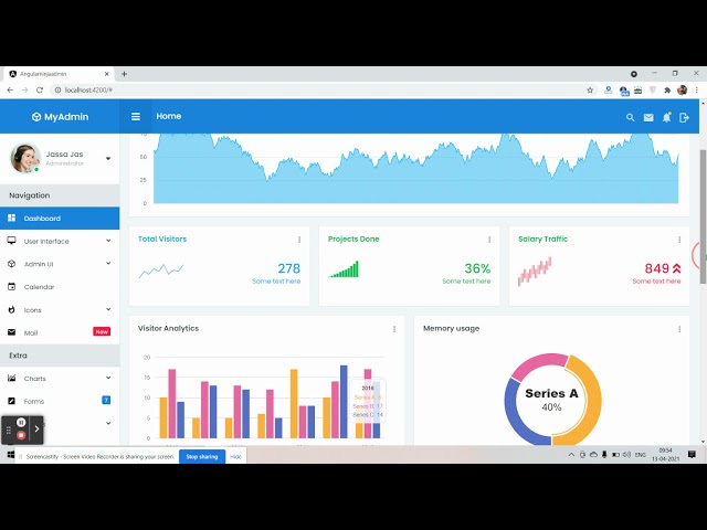 Angular 11 Ninja Admin Dashboard Working Demo