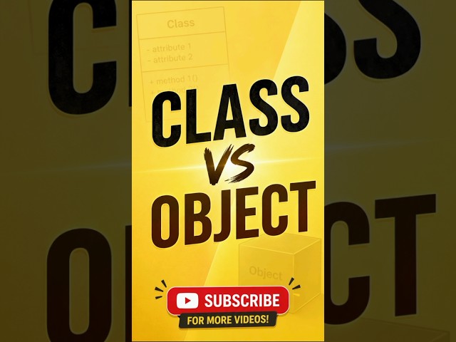 Class vs Object | Explained in #shorts