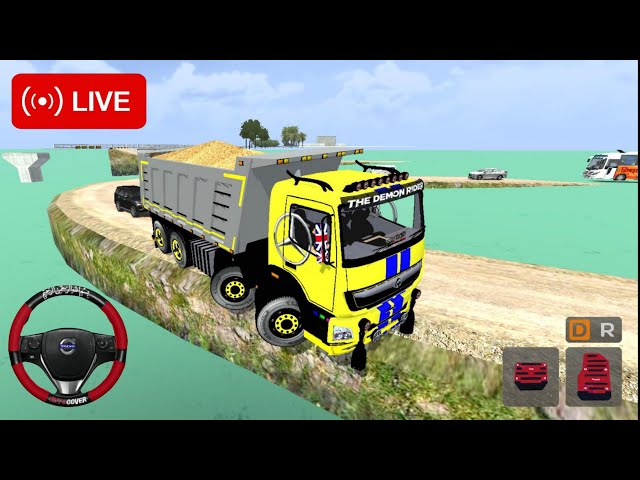 Bharat Banz 12 Wheeler Tipper Truck Fully Loaded - Speed Breaker Map in Bussid