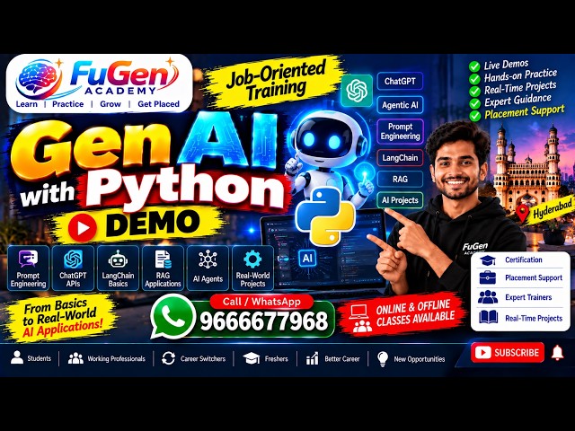 Gen AI with Python Demo | Generative AI Course in Hyderabad | AI Training | Online & Offline Classes