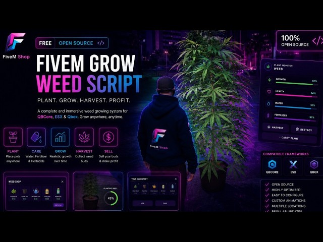 Free FiveM Grow Weed Anywhere Script | Open Source | ESX, Qbox & Qbcore