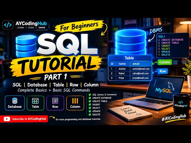 SQL Complete Course for Beginners 🔥 | SQL Basics from Zero to Hero | Part 1 | AYCodingHub | L2