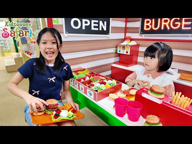 Kidzooona Safari Burger Cooking Toy and Balloon Castle Ball Pool