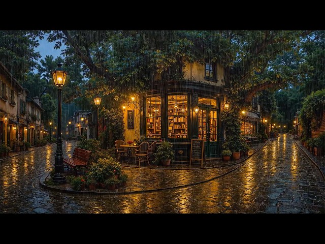Deep Rainy Jazz at a Cozy Corner Bookstore Café 🌧️ Playlist Jazz for Reading, Focus & Quiet Moments☕