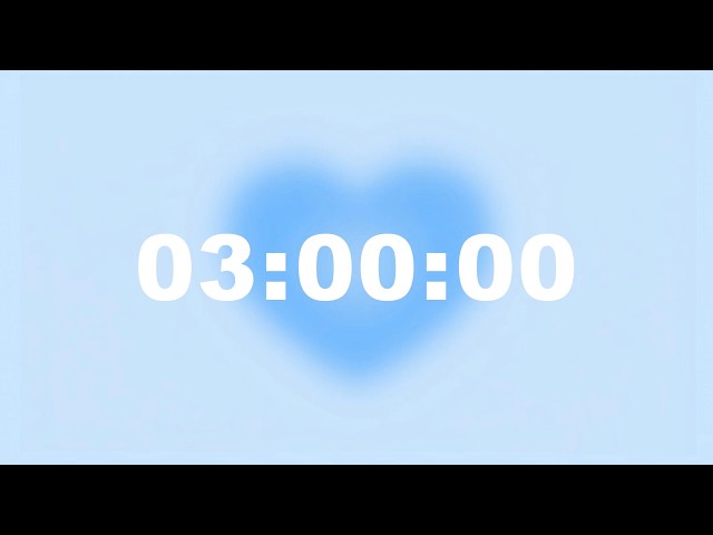 3-Hour Silent Study Timer 🩵  Blue Aura Aesthetic Countdown for Deep Focus & ADHD