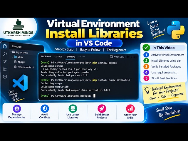 How to Install Python Libraries in a Virtual Environment | VENV Tutorial