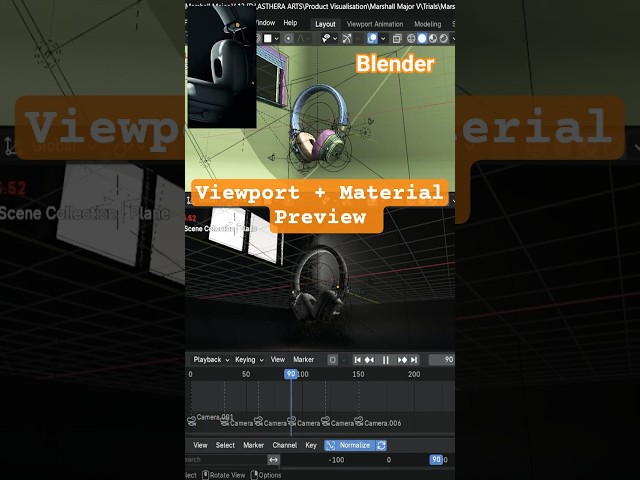 “Marshall Major 5 Headphone Animation Breakdown | Viewport vs Final Render (Blender)” #blender