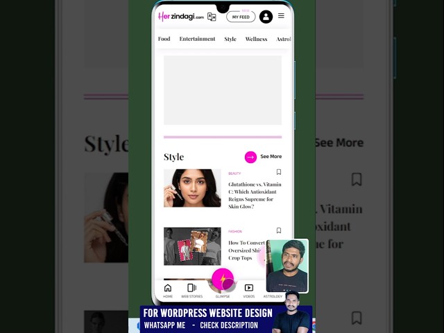 News Website Sticky Transparent Footer. How to create  News Website