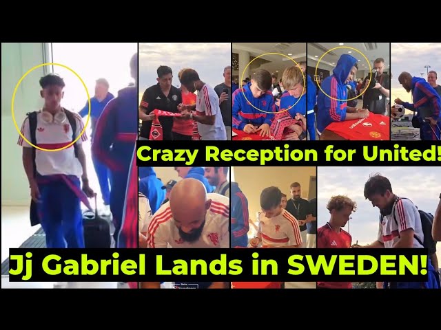 WOW🔥 JJ Gabriel,Santos & United Players gets CRAZY WELCOME as they ARRIVED Sweden for Atletico Game