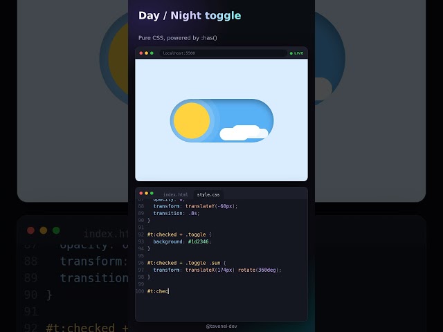 day night toggle  | HTML CSS JS #html  #css  #javascript  #webdevelopment