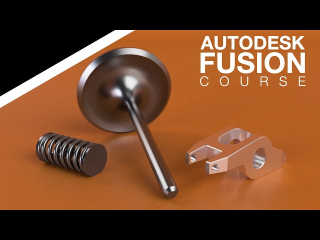 Autodesk Fusion Course for Beginners - Part 9 -  V8 Engine - Valve, Spring, & Rocker Arm (2026)