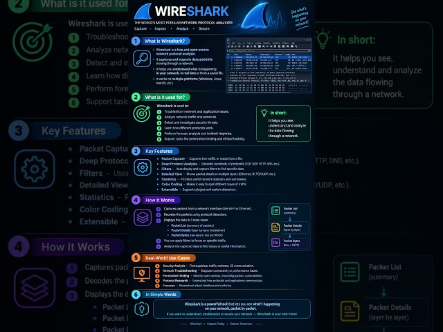 How to Install Wireshark on Kali Linux  | Step-by-Step Command Line Tutorial 🐉 #shorts  #wireshark