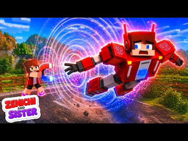 Sister Trapped JJ the Transformer Using a Magnet! - JJ x Sister Story - Minecraft Animation