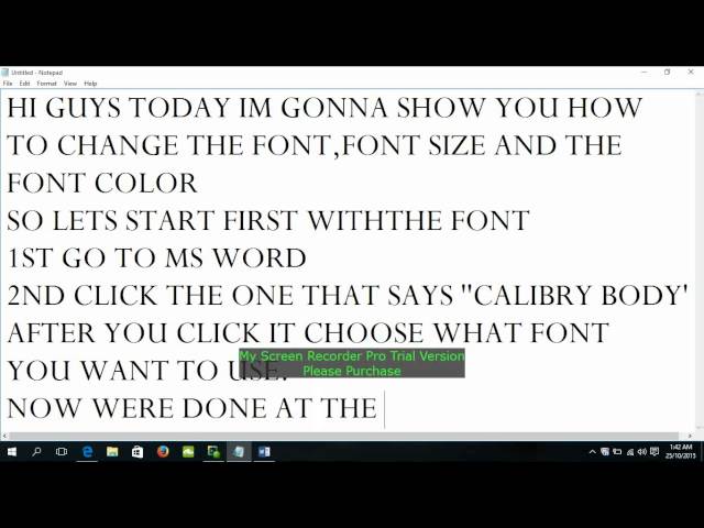 How to change the font,font size and font color tutorial