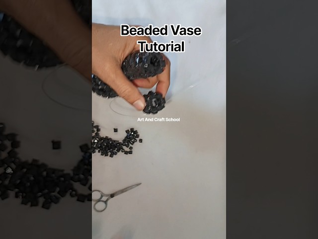 How to make handmade beaded Vase details Tutorial part 1 #shorts #trending #craft #art