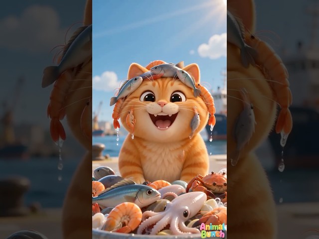 🐱cat loves fish🐟#shorts #funny #animals #comedy #cartoon #cute#fish #cat