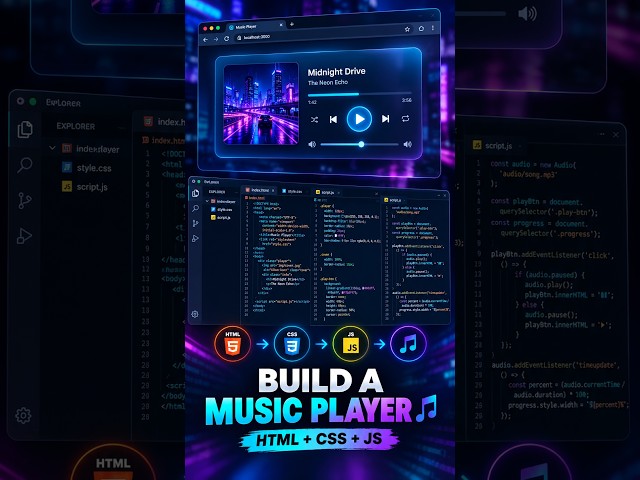 Build a Music Player with HTML, CSS & JavaScript 🎵 | From UI to Interactive Player