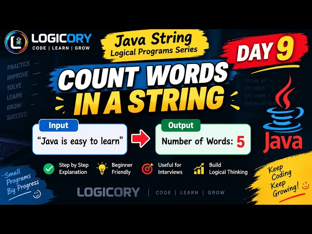 Java Program to Count Words in a String | CountWords.java | Java String Programs #9