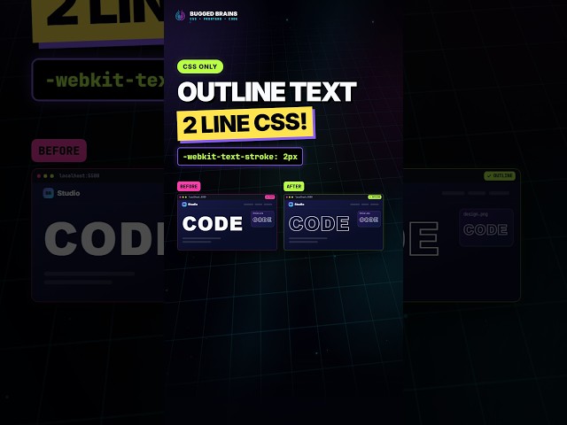 Outline Text CSS Se | Stroke Text in 2 Lines #css