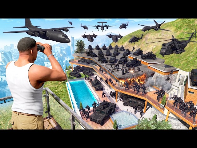 GTA 5 - Franklin's House Gets RAIDED by the BLACK OPS!