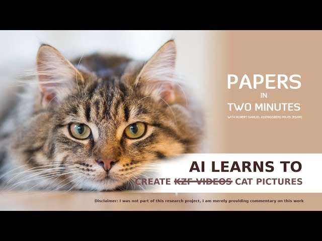 AI learns to Create  ̵K̵Z̵F̵ ̵V̵i̵d̵e̵o̵s̵ Cat Pictures: Papers in Two Minutes #1